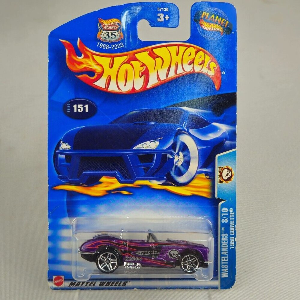2003 Hot Wheels #151 Wastelanders 1958‎ Chevy Corvette - MINT - (K230)